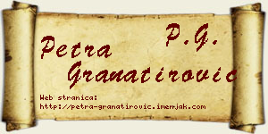 Petra Granatirović vizit kartica